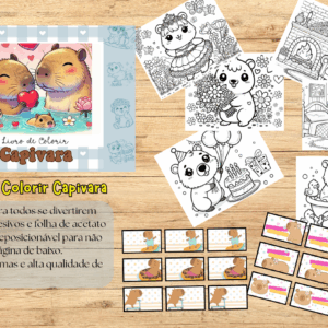 Livro de colorir Capivara