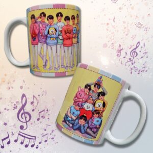 Caneca BTS Fofa Colorida e Personalizada | Caneca Kpop Presente Criativo BTS Café /Chá
